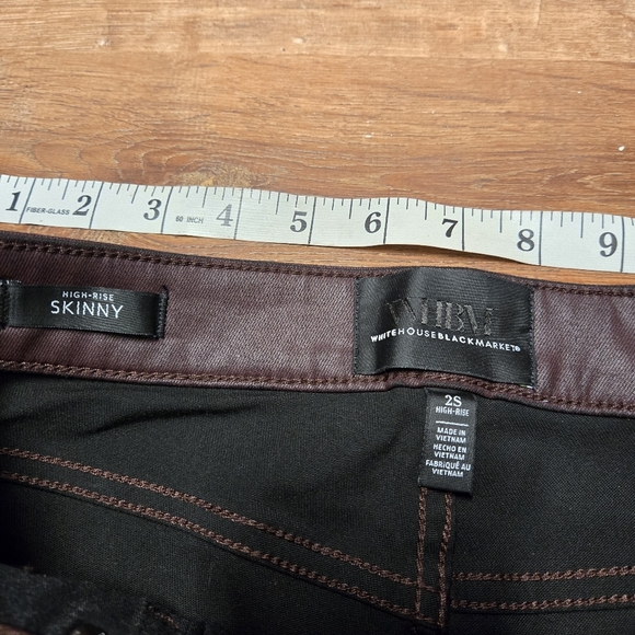 White House Black Market Burgundy Skinny Jeans Size 2 Petite - Picture 4 of 7